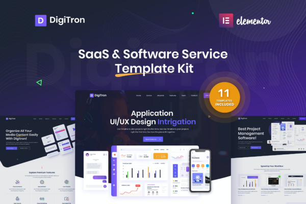 Digitron – 软件与SaaS Elementor模板套件