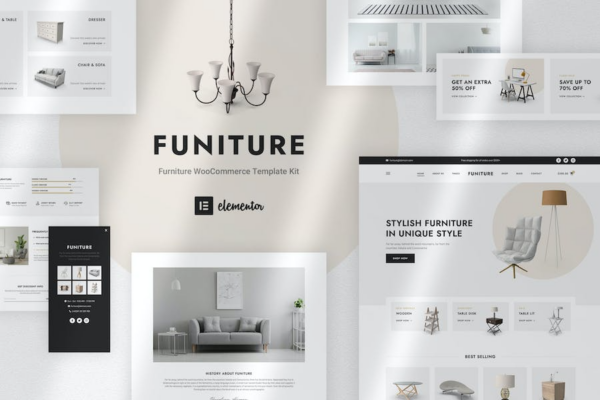 Funiture – Furniture Shop Elementor Template Kit - 家具店Elementor模板套件