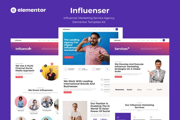Influenser – 网红营销服务机构Elementor模板套件