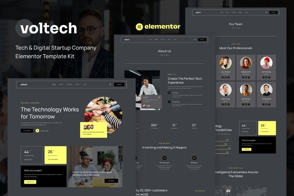 Voltech – 科技与数字创业公司Elementor模板套件