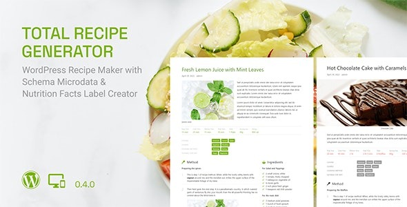 Total Recipe Generator v0.4.0 WordPress食谱制作插件 - 支持Schema和营养成分的Gutenberg区块