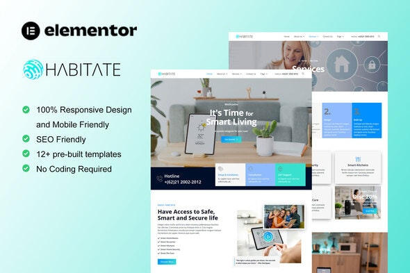 Habitate – 智能家居服务Elementor模板套件
