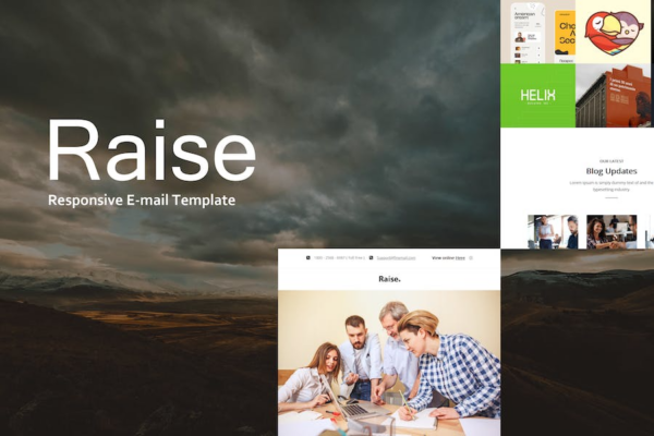 Raise Mail – 响应式电子邮件模板 – 适配Mailster和MailChimp的在线邮件模板