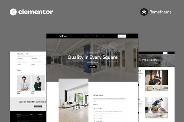 Defloor - 地板公司Elementor Pro全站模板套件