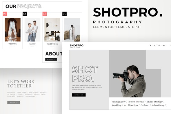 Shotpro - 摄影与作品集Elementor模板套件