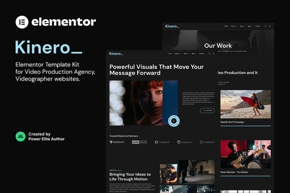 Kinerio - 视频制作机构Elementor模板套件