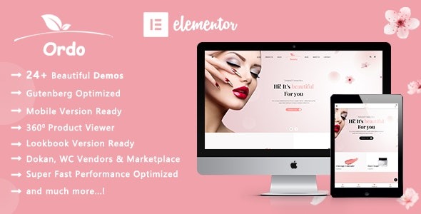 Ordo v2.0.9 Natural Cosmetic WooCommerce WordPress Theme - 天然化妆品WooCommerce WordPress主题