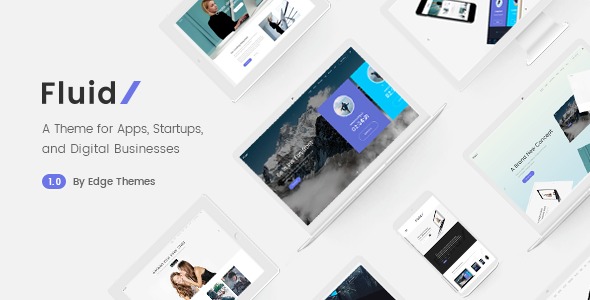 Fluid v.1.7 启动和应用着陆页主题 - 适用于初创企业和数字业务的新颖设计