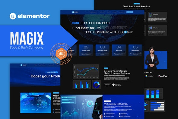 Magix – Saas & Tech Company Elementor Template Kit | SaaS与技术公司Elementor模板套件