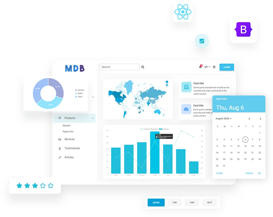 MDB PRO (MDBootstrap 5 PRO) v6.1.0 - 专业响应式前端框架