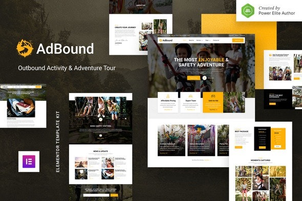 AdBound – 户外活动与冒险旅游Elementor模板套件