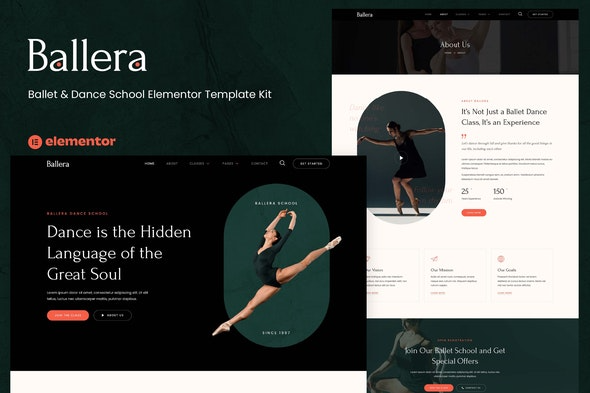 Ballera – 芭蕾舞与舞蹈学校Elementor模板套件