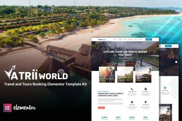 Yatriiworld – 旅游与旅行预订Elementor模板套件