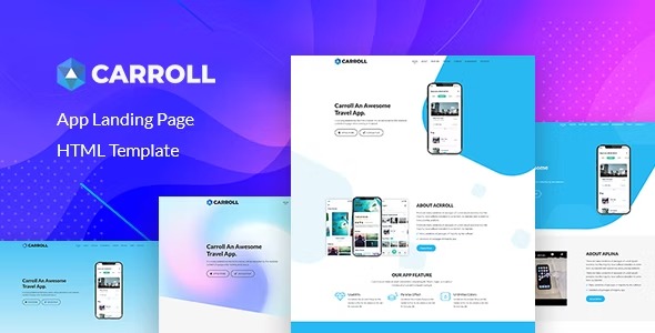 Carroll v2.0.1 App Landing Page HTML Template - 应用落地页HTML模板