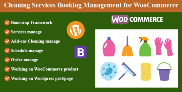 Cleaning Services Booking Management for WordPress and WooCommerce v1.0 - WordPress和WooCommerce清洁服务预订管理插件