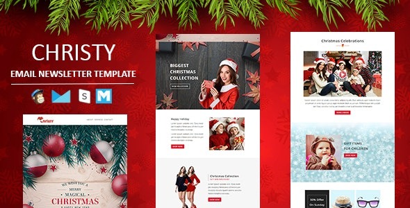 Christy v1.0 响应式圣诞电子邮件模板 - 包含Stampready构建器访问权限