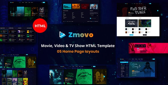 Zmovo v1.0 在线电影视频和电视节目HTML Bootstrap 4模板