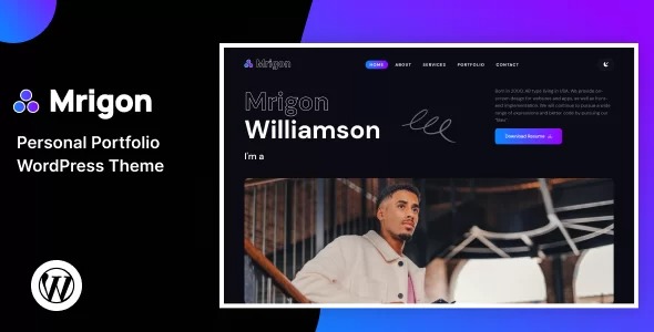 Mrigon v1.0 Personal Portfolio WordPress Theme - 个人作品集WordPress主题