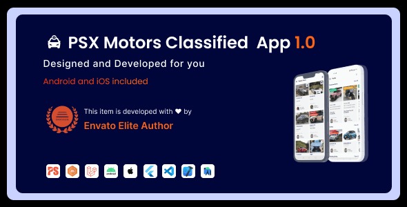 PSX Motors Classified App with Laravel Admin Panel v1.0 - 汽车分类应用与Laravel管理面板
