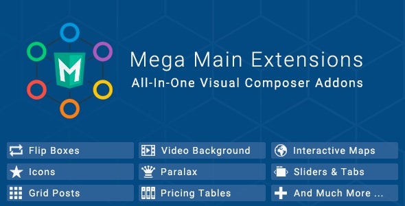 Mega Main Extensions v2.0.0 VC Addons - 强大的WordPress可视化编辑器扩展插件