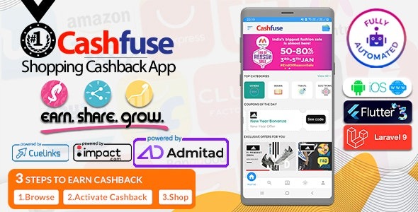 Fixed* Cashfuse v2.0 联盟营销、价格比较、优惠券和返现应用