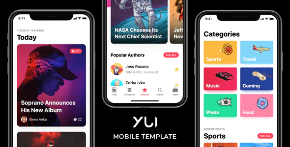 Yui v2.2 Mobile Template - 新闻杂志移动模板 (2023年8月21日更新)