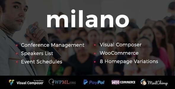 Milano (v1.1.2) 活动与会议WordPress主题