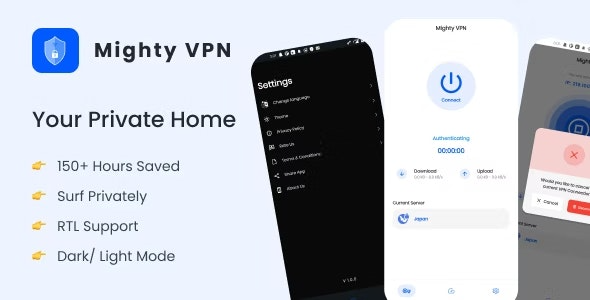 MightyVPN (v8.0) : 安全VPN和快速服务器VPN的Flutter应用