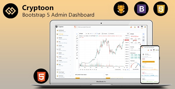 Cryptoon (v1.4.0) 加密货币Bootstrap后台管理模板