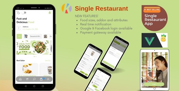 Karenderia 2 v1.0.5 - 单餐厅网站食品订购和餐厅面板