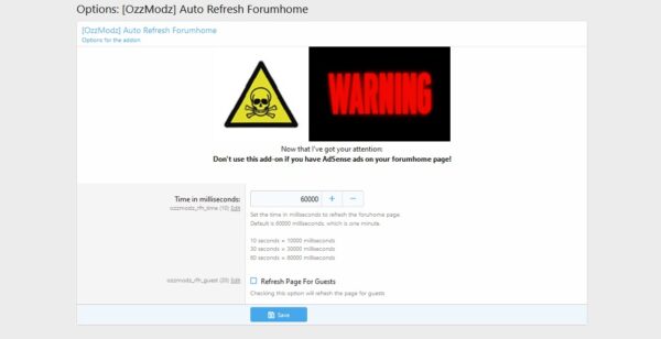 [OzzModz] Auto Refresh Forumhome (v2.0.0) Xenforo 自动刷新论坛首页插件
