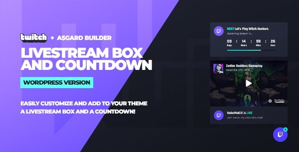 Twitch LiveStream Box and Countdown (v1.1.1) WordPress插件 - Twitch直播框和倒计时工具