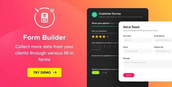 Form Builder (v1.5.1) WordPress表单插件 - Elfsight打造的表单构建工具