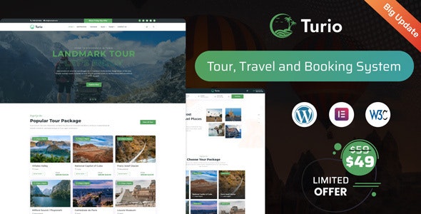 Turio (v1.4.0) 旅游和旅行WordPress主题 旅游机构