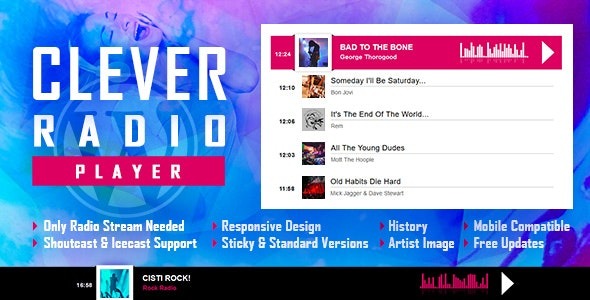 CLEVER (v2.6.0) HTML5 广播播放器带历史记录 - Shoutcast和Icecast - WordPress插件
