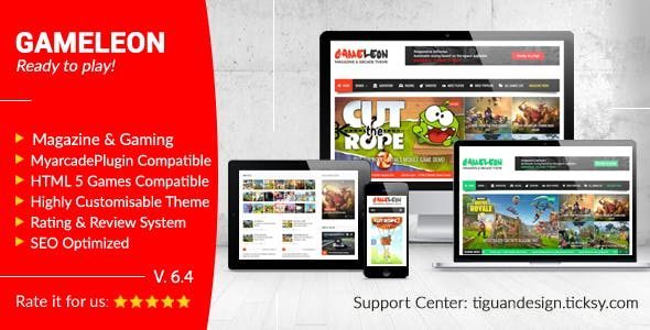 Gameleon (v9.6) WordPress 游戏厅主题和新闻杂志