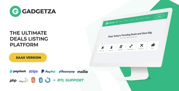 Gadgetza v2.3.0 Deals Listing Platform (SAAS) - 优惠商品列表平台