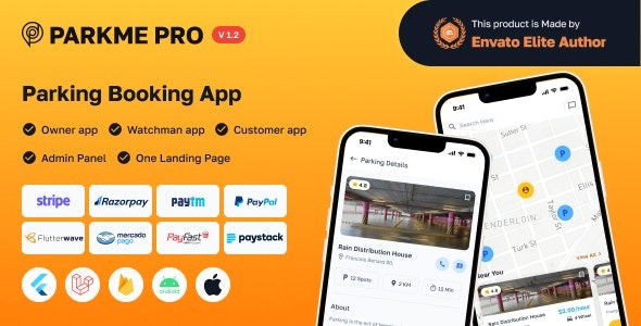 ParkMePRO v1.5 Flutter 完整汽车停车应用，包含业主和看护人应用