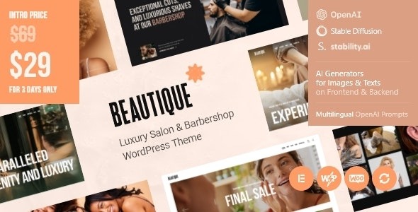 Beautique v1.1.0 Luxury Salon & Barbershop WordPress Theme - 豪华沙龙与理发店WordPress主题
