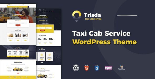 Triada v1.0.7 Taxi Cab Service Company WordPress Theme - 出租车服务公司WordPress主题