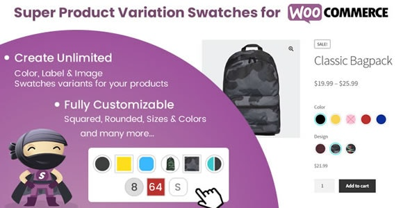 Super Product Variation Swatches v2.3 for WooCommerce - WooCommerce产品变体选择器插件