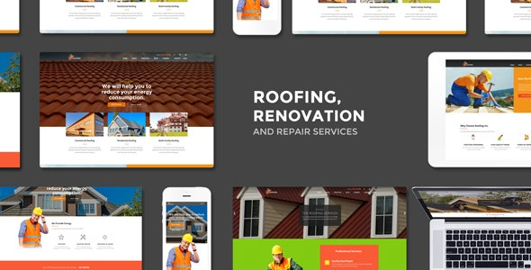Roofing (v3.6) 翻新与维修服务WordPress主题