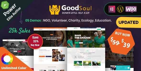 GoodSoul (v2.6) 慈善与筹款WordPress主题
