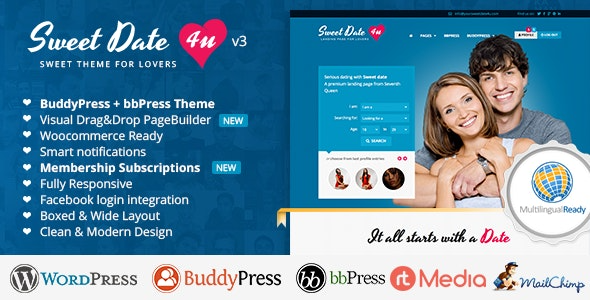 Sweet Date (v3.9.1) 不仅仅是WordPress交友主题