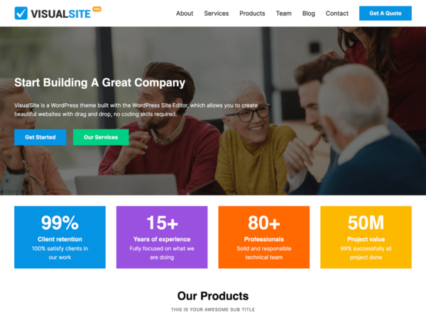 VisualSite Pro v1.1.1 - 专业可视化WordPress主题，轻松打造精美网站