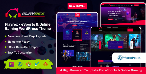 Playrex (v1.4.4) 电子竞技与游戏战队新闻WordPress主题