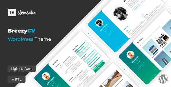BreezyCV CV Resume WordPress Theme (v1.8.0) - 专业简历和作品集WordPress主题
