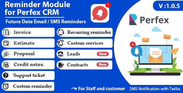 Reminder module for Perfex CRM v1.0.5 - Perfex CRM提醒模块