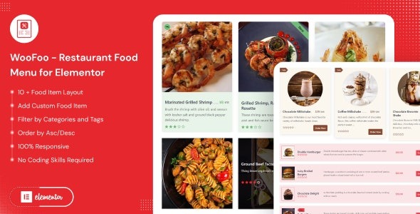 WooFoo (v1.0.7) Restaurant Food Menu for Elementor - 餐厅美食菜单Elementor插件