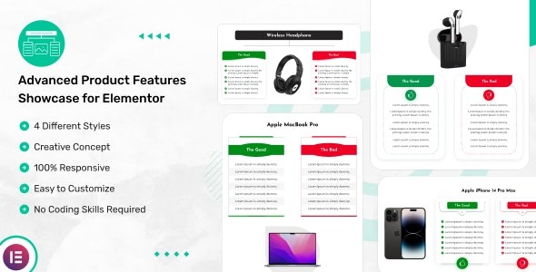 Advanced Product Features Showcase for Elementor v1.0.3 - Elementor高级产品特性展示插件